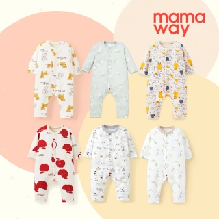 【mamaway 媽媽餵】新生兒長袖連身衣  多款任選(寶寶衣服/嬰兒連身衣)