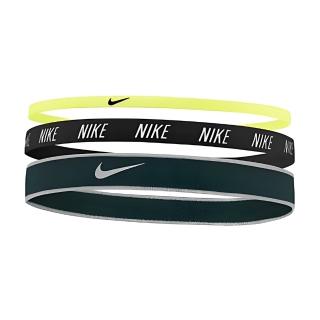 【NIKE 耐吉】混搭式髮帶 3入 N0002548705OS黃黑綠(運動髮帶 髮飾 髮圈 黃色 黑色 綠色 彈性 矽膠防滑)