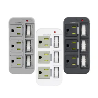 【KINYO】高溫斷電•新安規3P3開3多插頭分接器/分接式插座(GI-333顏色任選)