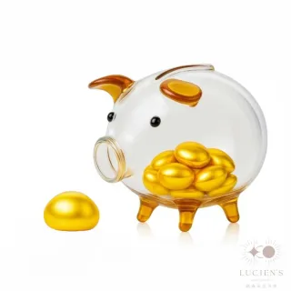 【路森金飾】黃金金豆1錢(金重:1.00錢+-0.03錢贈可愛豬玻璃撲滿隨機色)