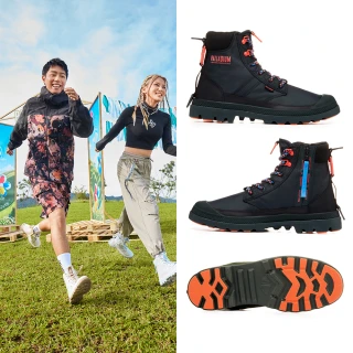 【Palladium】SPORTCUFF LT+ VPR WP+橘標輕量防水靴/防水鞋/休閒鞋-男鞋/女鞋-黑/白(74068-008-M)