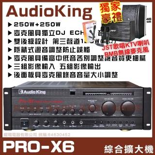 【AudioKing】PRO-X6 歌唱專業級綜合擴大機(獨立輔助第三聲道可接1-4小型喇叭/音響設備)