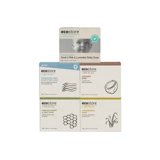 【ecostore 宜可誠】純淨香皂-80G(麥蘆卡蜂蜜海藻/檸檬草/純羊乳/甜椰子/燕麥奶)