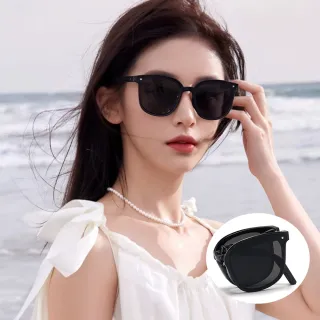 【SUNS】時尚折疊墨鏡 Polarized偏光墨鏡 經典黑 流行明星款 大框顯小臉(輕量/防眩光/遮陽/抗UV400)