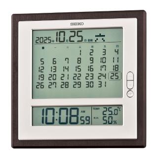 【SEIKO 精工】溫溼度顯示 座掛兩用 數位月曆顯示電子座鐘 掛鐘 時鐘 禮物 送禮 推薦(QHL100B)