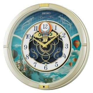【SEIKO 精工】旋轉熱氣球音樂掛鐘 時鐘 送禮 禮物 推薦(QXM616S)