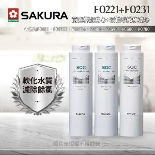 【SAKURA 櫻花】F0221前置樹脂濾心2入組+F0231活性碳纖維濾心(★適用P0585、P0583A)