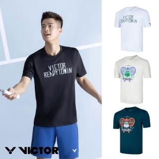 【VICTOR 勝利體育】羽球蝙蝠 文字幾何 運動T恤 中性(T-2511 T-2514 兩款)