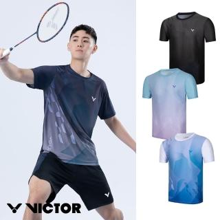 【VICTOR 勝利體育】台灣野柳 運動T恤 中性(T-2517 A/B/C/F 白/深藍/黑/籃紫)
