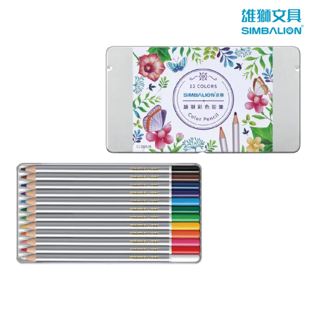 【雄獅文具】C1200/8 雄獅12色塗頭色鉛筆