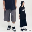 【plain-me】男女款 西料拼接打摺七分褲 PLN1735-252(褲子 短褲 男女褲 西裝褲 超寬褲 鬆緊 直筒褲)