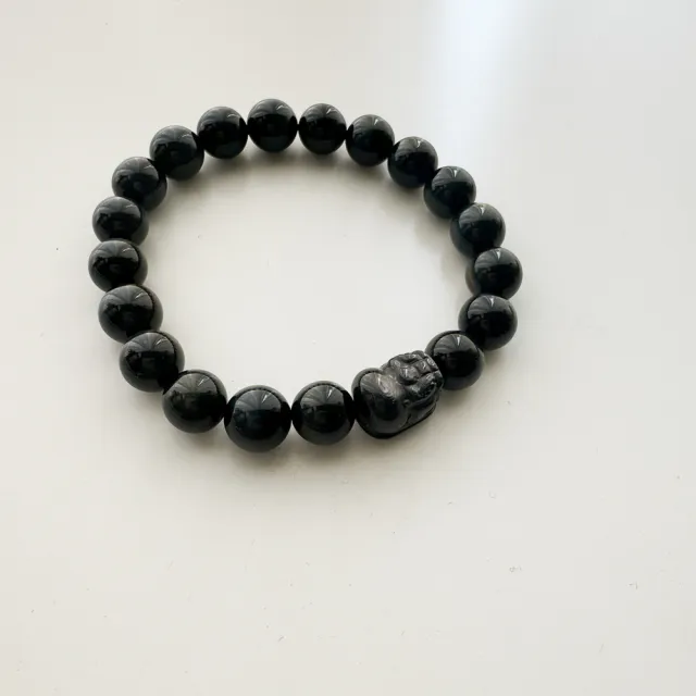 【天天水晶 TINGTING】藍虎眼 x金運石 貔貅 10mm 素圈水晶手鍊(避邪安撫鎮定 B100011)