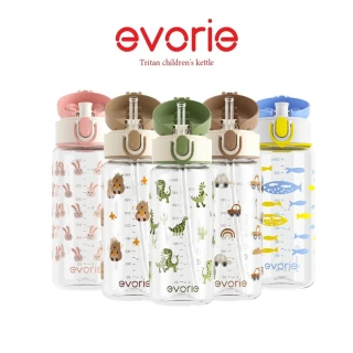 【Evorie】Tritan兒童水杯380ml 直飲 / 吸管杯(幼兒水杯 兒童水壺 幼稚園水壺)