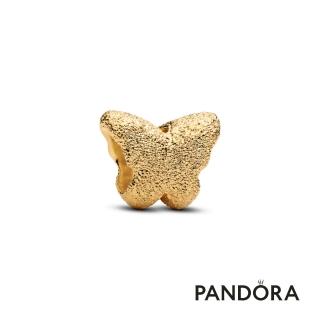 【Pandora 潘多拉】蝴蝶霧金迷你串飾-飾品/情人節禮物/生日禮/鍍14k金