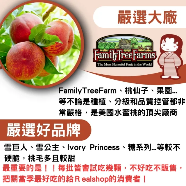 【RealShop】加州空運水蜜桃1.8kg 6-9顆 1盒禮盒包裝(水果禮盒)