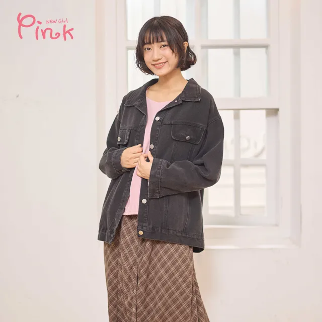 【PINK NEW GIRL】牛仔系工裝棉質外套 Z1703BD