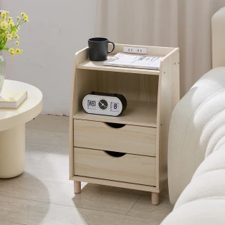 【ONE 生活】一格二抽邊櫃+插座款(二抽屜床頭櫃/邊櫃/收納櫃)