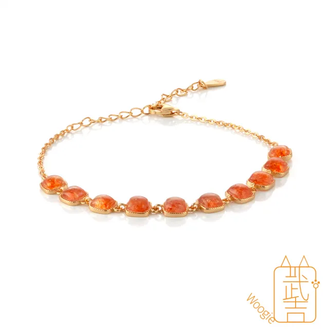 【Woogie武吉珠寶】精品金太陽石純銀手鍊(金太陽6mm)