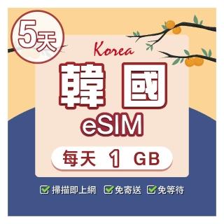 【環亞電訊】eSIM韓國05天每天1GB(24H自動發貨免等待免換卡 esim韓國 虛擬卡 韓國上網絡卡 環亞電訊)