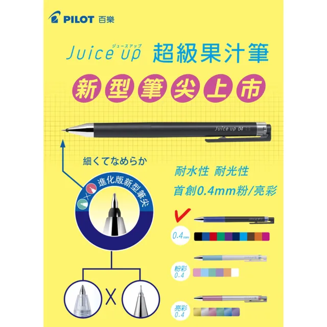 【全勝】PILOT Juice up超級果汁筆替芯 10支(盒裝10入/LP3RF-12S4/紅色/黑色/藍色)