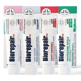 【Biorepair 貝利達】加強型牙膏75mlX3入全效/抗敏/護齦/亮白四款任選(平行輸入)