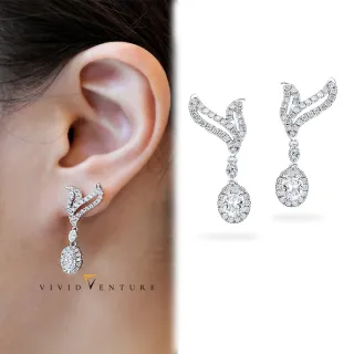 【Vividventure 亞帝芬奇】18K GIA 1克拉 DSI2 天然鑽石 真鑽 耳環 初綠