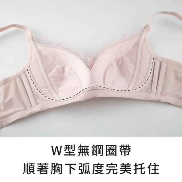 【玉如阿姨】自由幻夢內衣。無鋼圈包覆穩定日常不外擴 台灣製※0620粉藕(C.D.E.F罩 無鋼圈 機能 大罩杯)