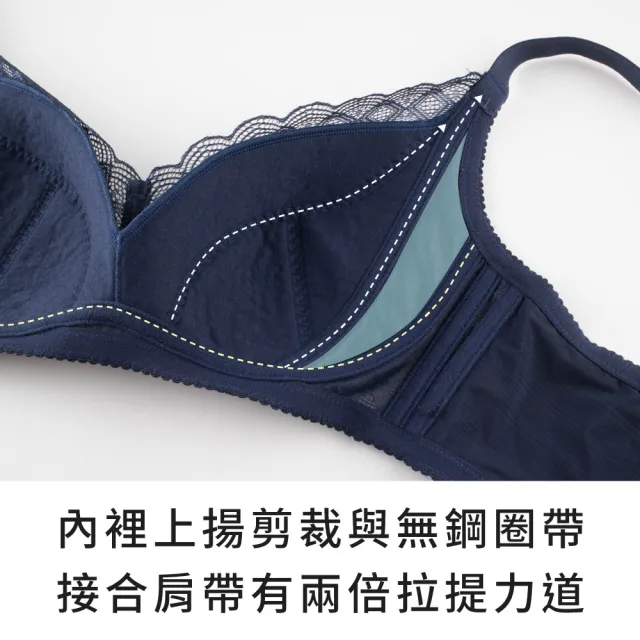 【玉如阿姨】自由幻夢內衣。無鋼圈包覆穩定日常不外擴 台灣製※0620深綠(C.D.E.F罩 無鋼圈 機能 大罩杯)