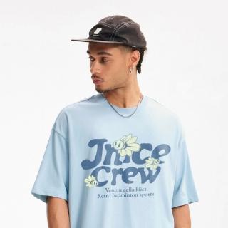 【JNICE 久奈司】休閒羽球小蜜蜂落肩TEE T-shirt T恤 潮T(淺藍)