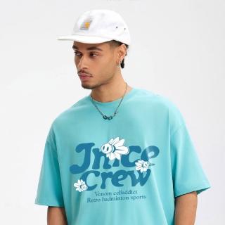 【JNICE 久奈司】休閒羽球小蜜蜂落肩TEE T-shirt T恤 潮T(蒂芬妮綠)