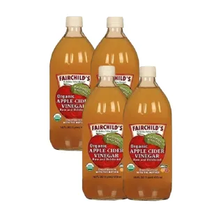 【費爾先生 Fairchilds】有機蘋果醋x4瓶(473ml)