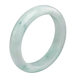 【漢石齋】天然翡翠A貨 手鐲玉鐲 飄花種 福 利 品(手圍17.5/ 版寬14.4mm)