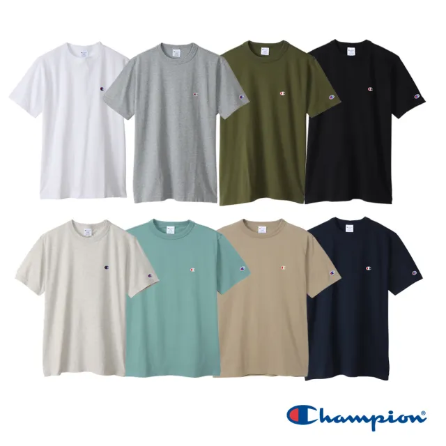 【Champion】官方直營-經典刺繡LOGO素色短袖Tee-男(8色-日規)