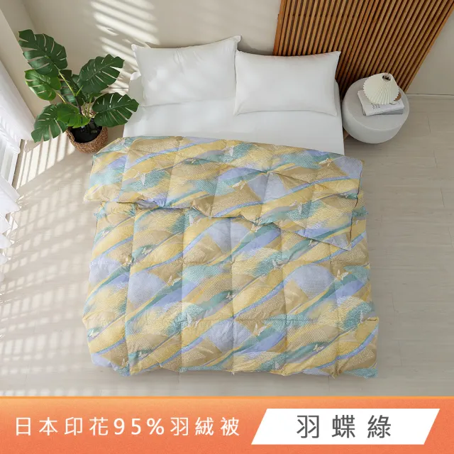 【HongYew 鴻宇】防蹣日本印花長纖棉 日規JIS 95D羽絨被-多款任選(雙人6x7 冬被 棉被)