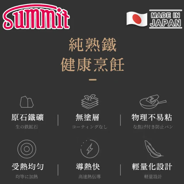 【Summit】日本製極鐵鍋/雙耳中華炒鍋(33cm)