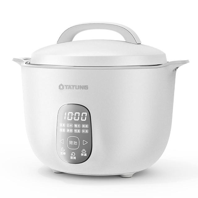  TATUNG 大同 TAC-11EC-W 電鍋專為家庭設計，11人份大容量適合多人使用，內鍋採用耐腐蝕316不鏽鋼材質，確保煮食安全衛生。產地臺灣，電壓110V、頻率60Hz，消耗功率600~700W，高效節能。BSMI認證R31001，提供1年保固。白色系外觀簡約時尚，操作簡單，是煮飯、蒸煮的理想選擇，提升您的廚房生活品質。 