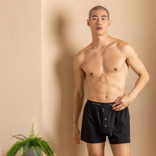 【SunFlower 三花】3件組大尺碼內褲五片式針織平口褲(純棉男四角內褲 四角褲 男內褲 多色任選)