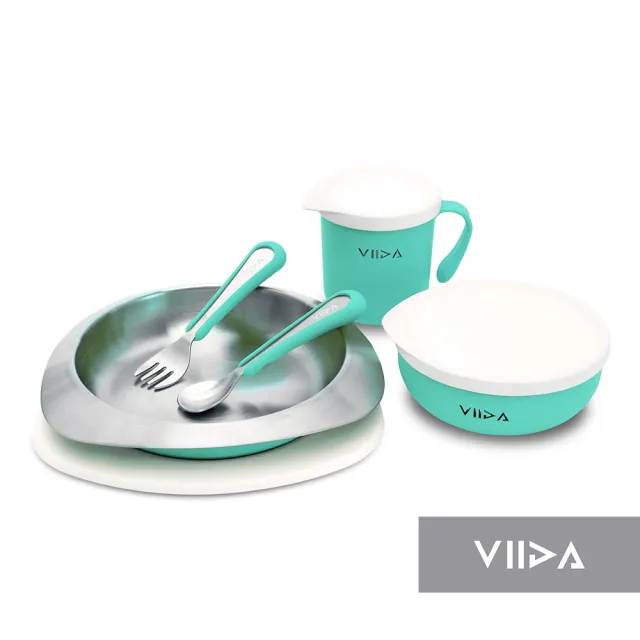 【VIIDA】Souffle 抗菌不鏽鋼餐具組(兒童餐具 抗菌不鏽鋼 寶寶餐具 學習餐具)
