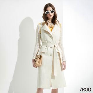 【iROO】無袖長版風衣外套