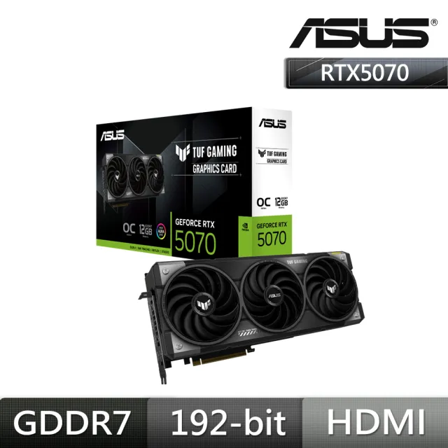 【ASUS 華碩】TUF-RTX5070-O12G-GAMING 顯示卡+酷大師 HYBRID 1 電競混血椅 電競椅