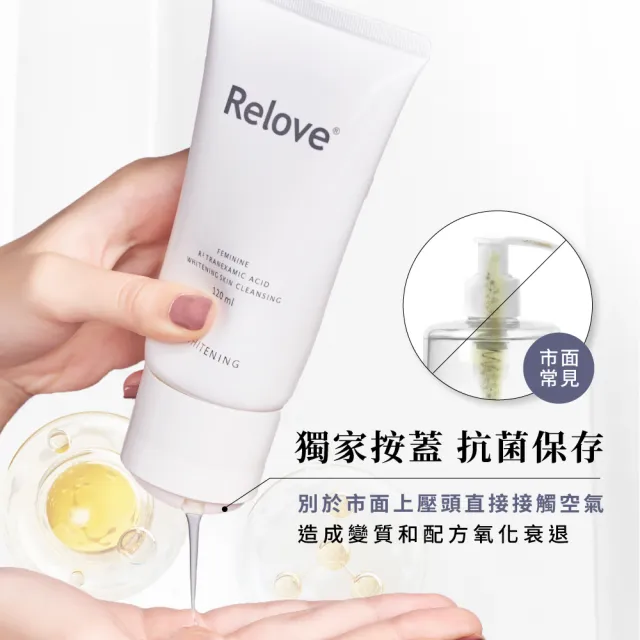 【Relove 官方直營】私密肌深層傳明酸淨白清潔凝露120ml+30ml(高濃度傳明酸 有效美白私密肌)