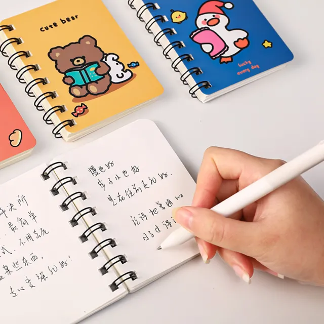 【Paper Play】迷你筆記本 單字本/可愛卡通動物側翻線圈迷你筆記本 單字本 單字卡(4款任選)
