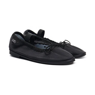 【ROCKFISH】WISLEY QUILTED SCRUNCH FLAT 緞面平底芭蕾舞鞋 抓皺 絎縫 黑色 女鞋