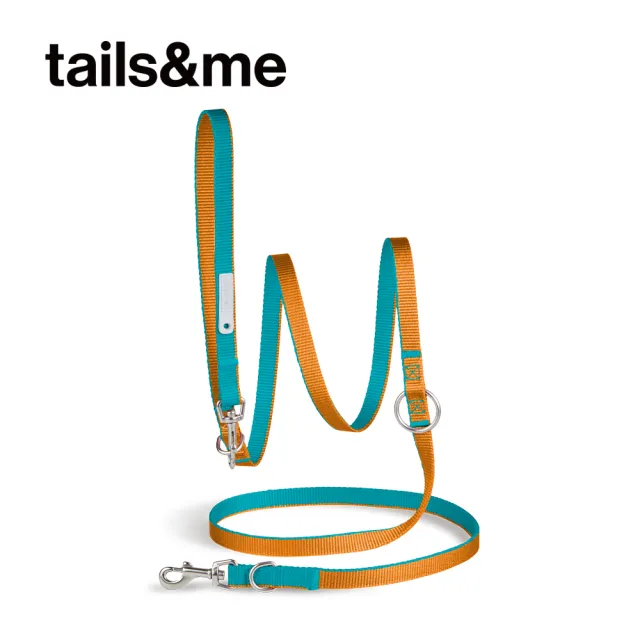 【tails&me 尾巴與我】新經典 犬貓共用多功能牽繩 -雙色M/L(貓狗牽繩/尼龍牽繩)