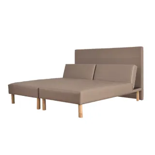 【久澤木柞】依琳姍透氣皮5尺懶人床二件組(床頭+硬型懶人床)