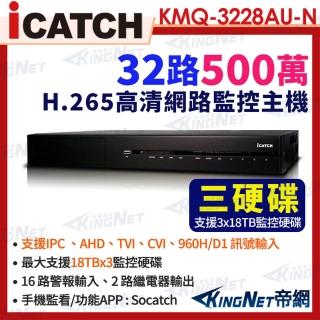 【KINGNET】ICATCH 可取 KMQ-3228AU-N 5MP 32路主機 DVR 數位錄影主機 8RCA聲音輸入 帝網KingNet