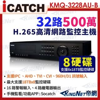 【KINGNET】ICATCH 可取 KMQ-3228AU-B 5MP 32路主機 DVR 1帝網KingNet(數位錄影主機)