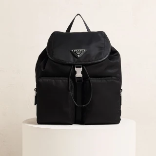【PRADA 普拉達】精選暢銷尼龍後背包(經典三角LOGO)【entrupy安心購】