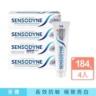 【SENSODYNE 舒酸定】長效抗敏牙膏 進階亮白配方(184公克 X 4入)