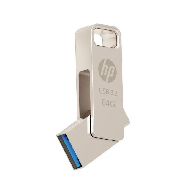 【HP 惠普】64GB 雙用隨身碟 Type-C + A 金屬製 USB 3.2 讀取高達 120 MB/s(x206c)